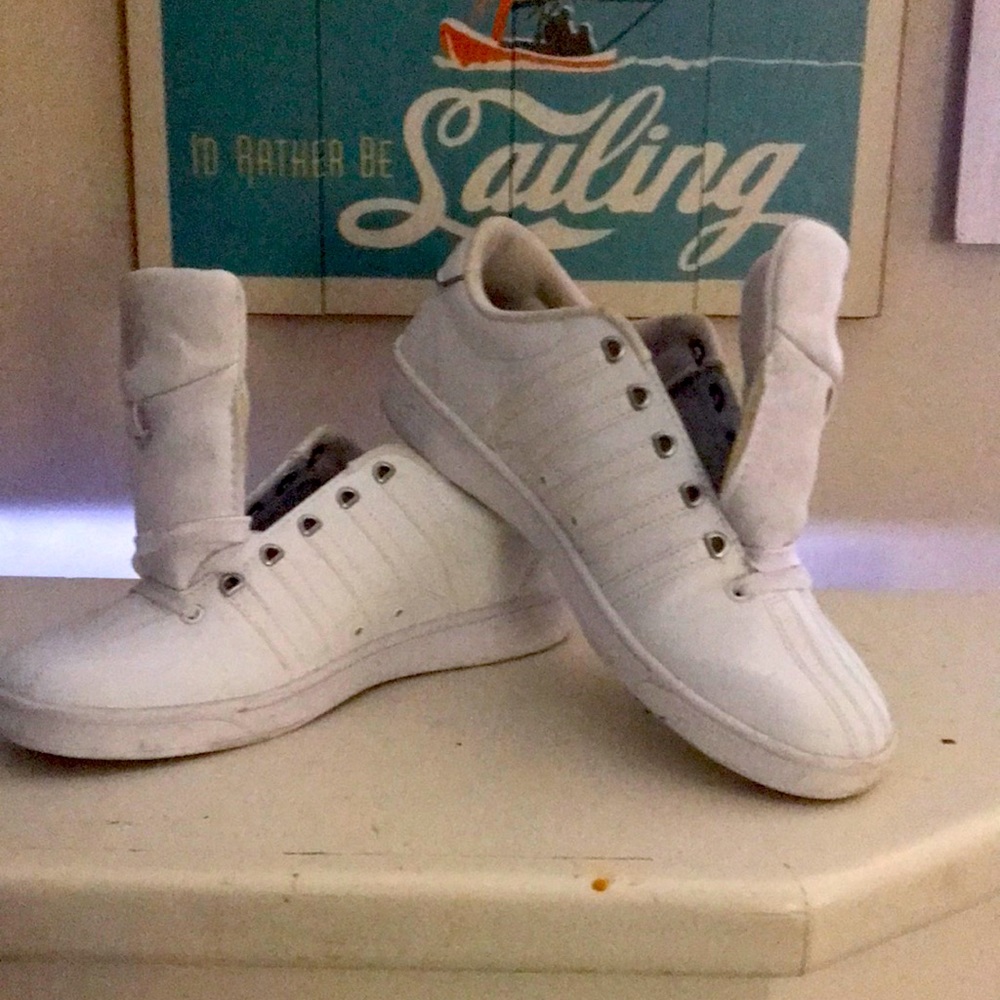 K-Swiss Classic Mens Old School 80’s Sneaker. White, Very Good Condition